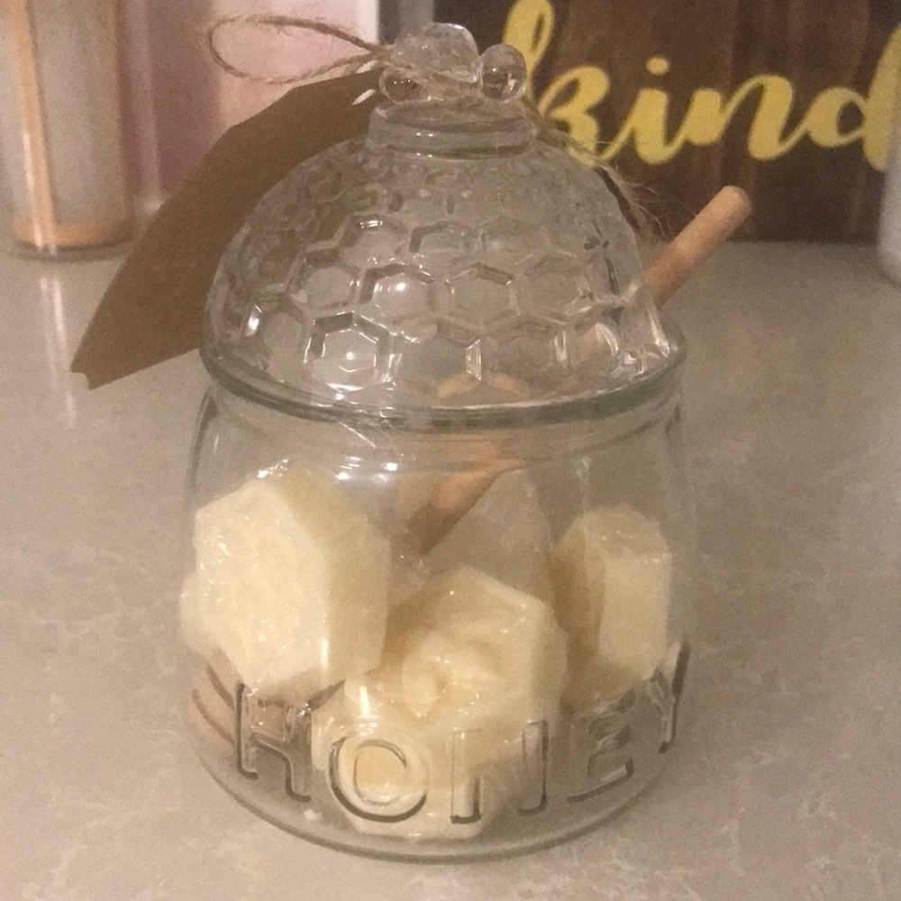 Honey bee soap and jar